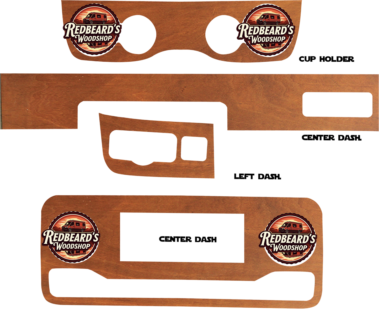 Custom Sprinter van 2019-up hardwood dashboard skin