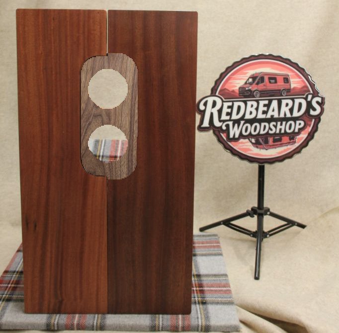 Customizable Walnut Hardwood folding Transit Sprinter van RV tabletop w/cup holders. Use w/ Lagun table mount
