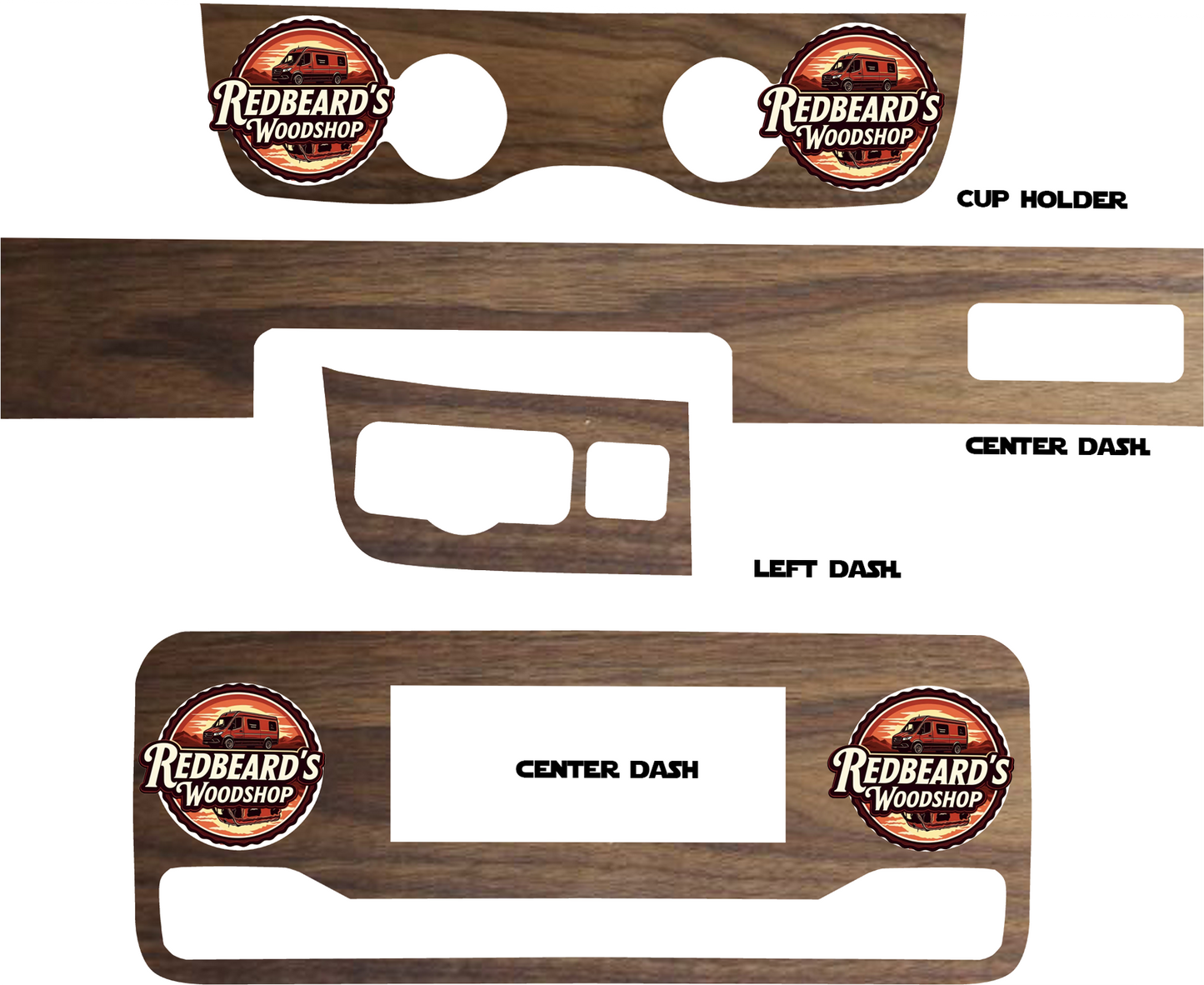 Custom Sprinter van 2019-up hardwood dashboard skin