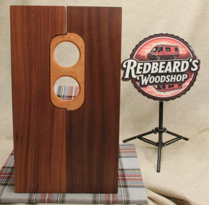 Customizable Walnut Hardwood folding Transit Sprinter van RV tabletop w/cup holders. Use w/ Lagun table mount