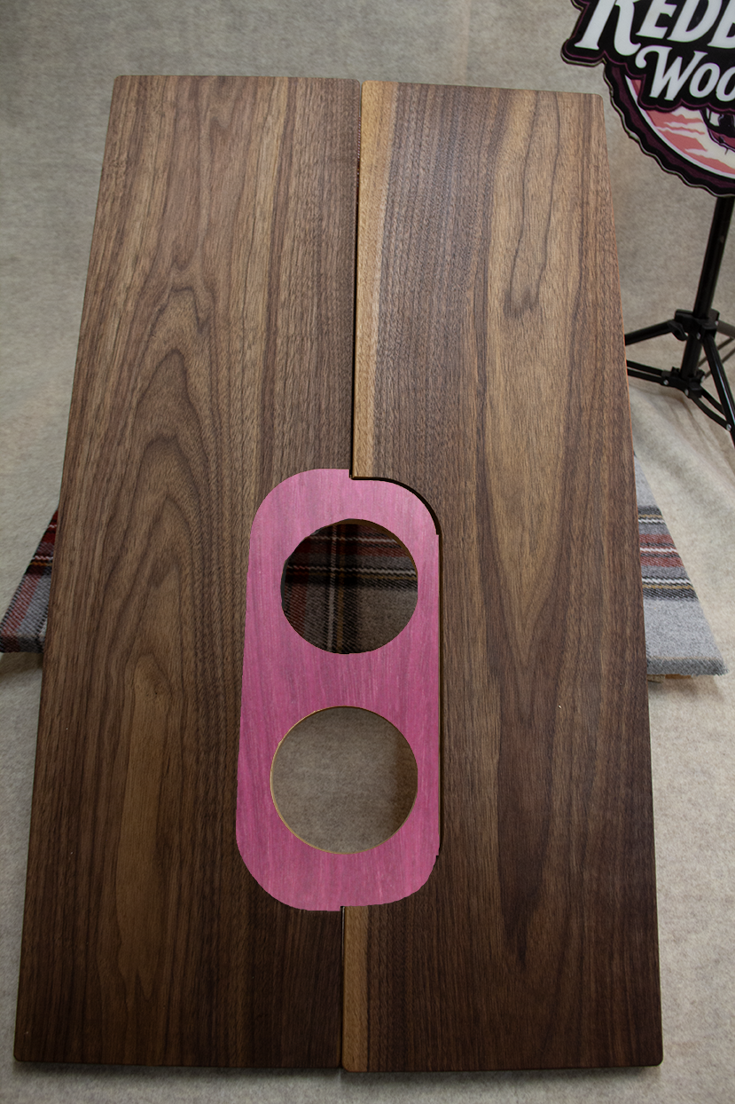 Customizable Walnut Hardwood folding Transit Sprinter van RV tabletop w/cup holders. Use w/ Lagun table mount