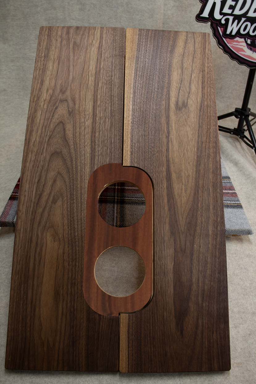 Customizable Walnut Hardwood folding Transit Sprinter van RV tabletop w/cup holders. Use w/ Lagun table mount