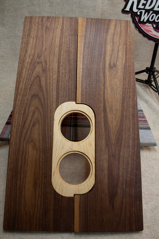 Customizable Walnut Hardwood folding Transit Sprinter van RV tabletop w/cup holders. Use w/ Lagun table mount